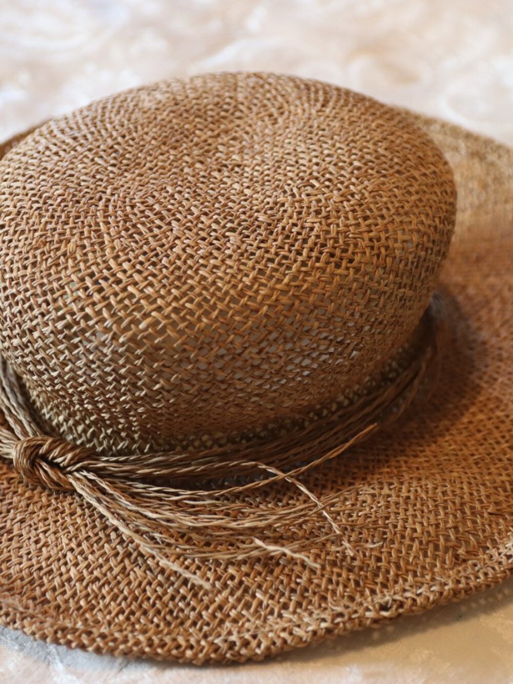 Villager Open Weave Straw Hat Twisted Raffia Tie Lightweight Summer Beach - Picture 4 of 14
